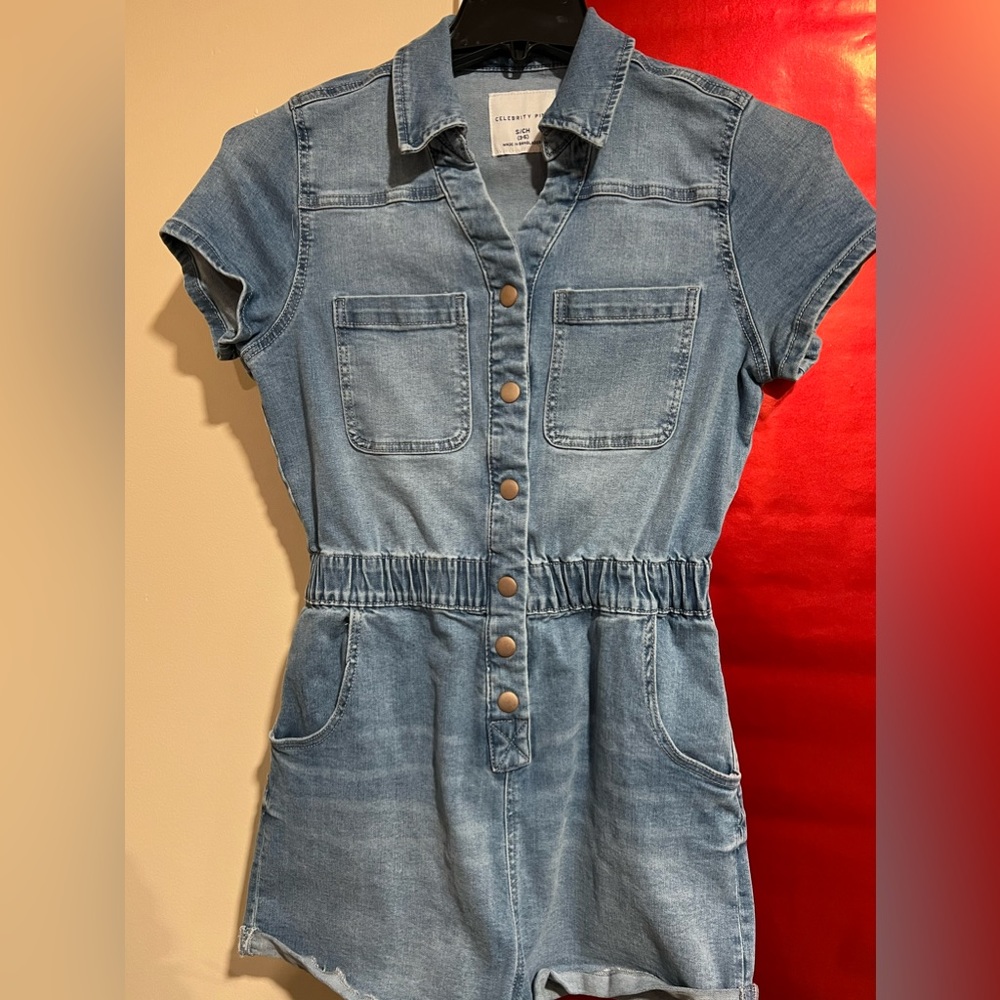 Celebrity Pink Jean Romper